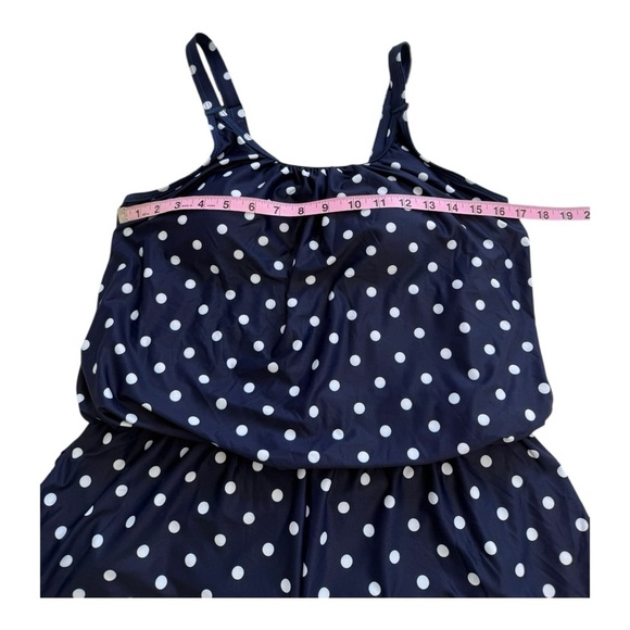 Tempt Me Polka Dot Romper One Piece Swimsuit with Pockets - Size Large - Picture 9 of 12